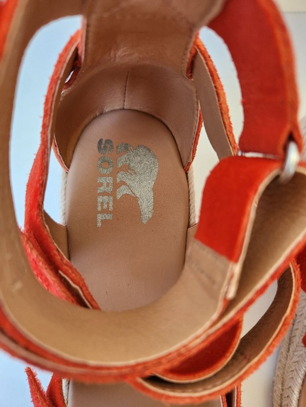 Sorel Cameron Red Wedge Espadrille Sandals Strappy Sexy Summer Glam Boho Party - Picture 6 of 9